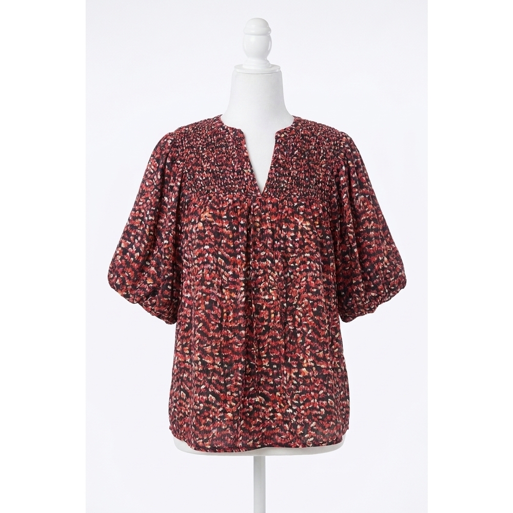 NEW ENTRO half sleeve top in burgundy